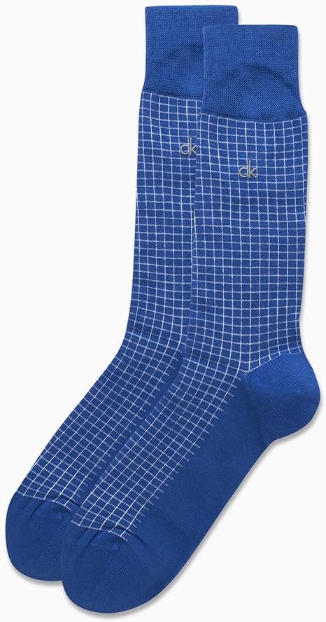 Calvin Klein Mens Waffle Crew Socks One Size Blue