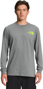 THE NORTH FACE Men's Long Sleeve Throwback T Shirt Large Grey / Green