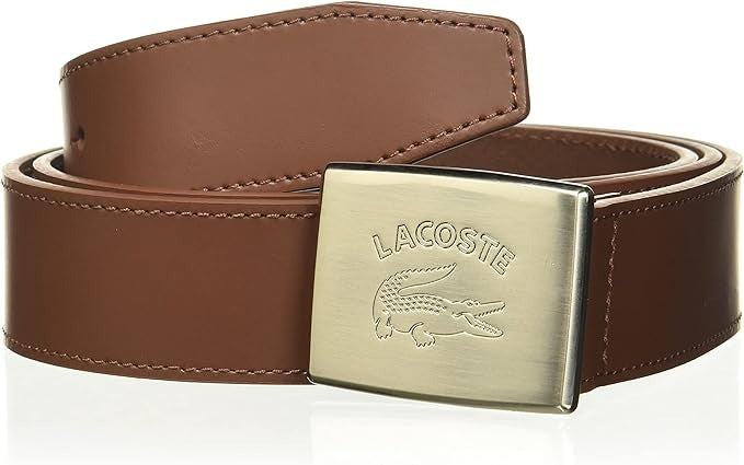 Lacoste Men's Retro Big Croc Buckle Belt Size 38 Brown