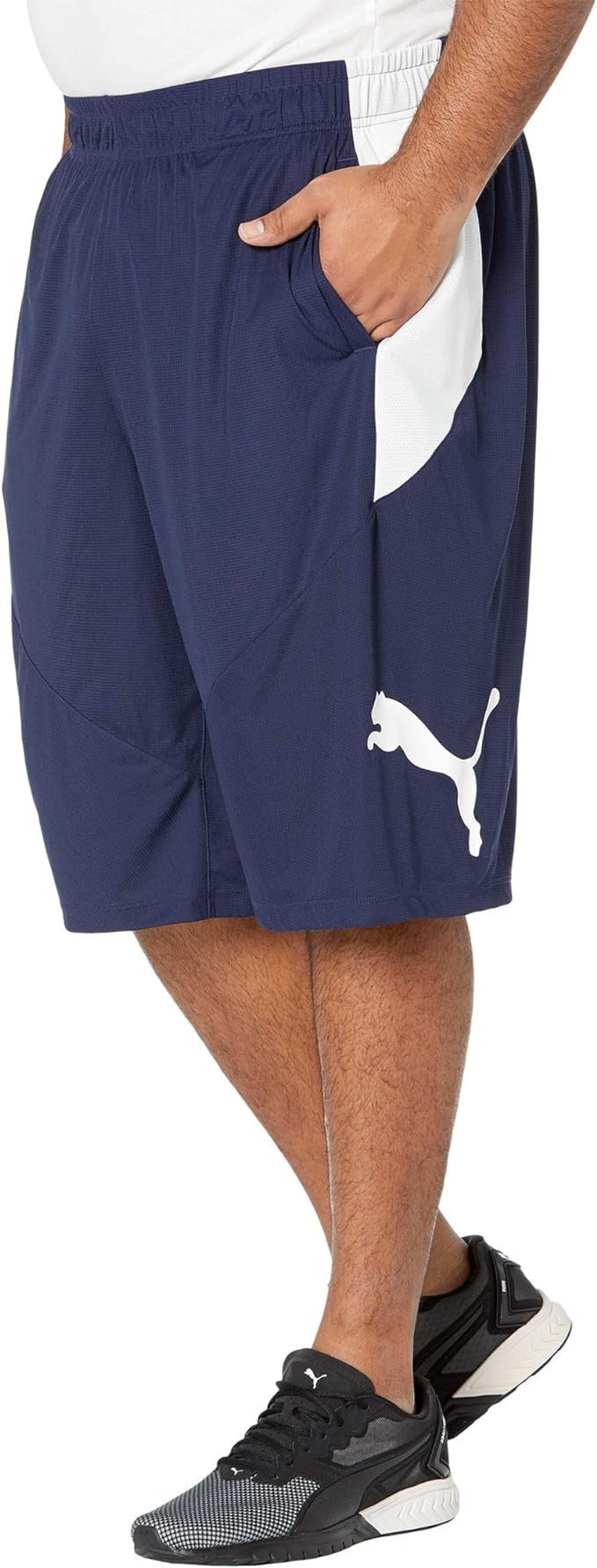 PUMA Cat Mens Big and Tall Running Shorts Blue 2XLT