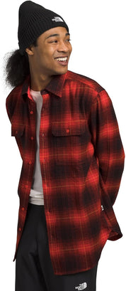 THE NORTH FACE Mens Button Down Arroyo Flannel Shirt Fiery Red Plaid Xl