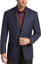 Lauren Ralph Lauren Men's Regular Fit Blazer Navy Red Plaid Pattern 40R