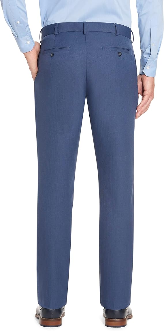 Van Heusen Mens Slim fit Dress Pants 32 / 32 Steel Blue Solid