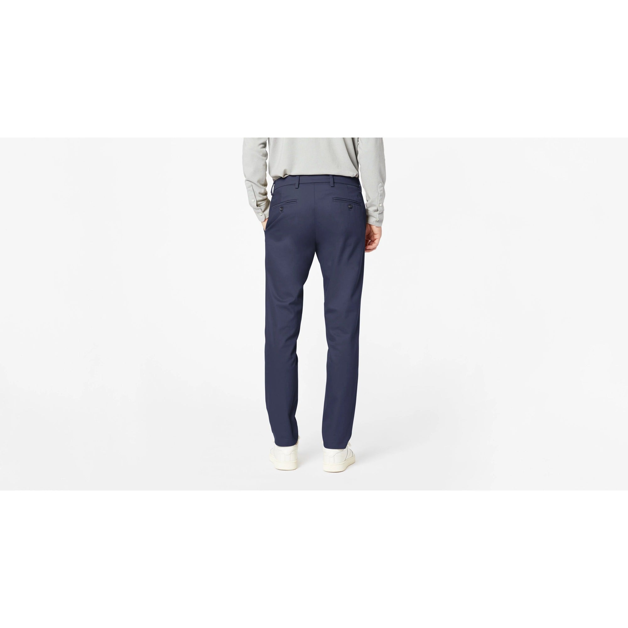 Dockers Men's Signature Lux Cotton Slim Fit Stretch Khaki Pants Blue 34 x 32