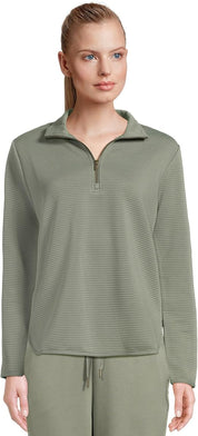 Skechers Womens Regular fit Long Sleeve Quarter zip Sweatshirt Large Sage Green