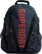 Superdry Mens Mountain Tarp Graphic Backpack, Soft-Touch Grab Handle Deep Navy