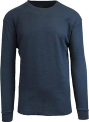 Galaxy BY Harvic Mens Long Sleeve Thermal  T Shirt Navy Blue Medium