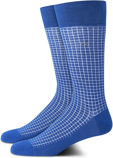 Calvin Klein Mens Waffle Crew Socks One Size Blue