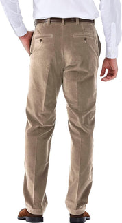 Haggar Mens Classic fit Dress Pants 42 / 30 Beige Solid Stretch