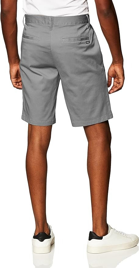 RVCA Mens Stretch Shorts Smoke Light Grey 30 Stretch Chino Shorts