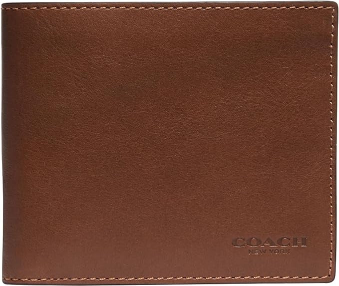 COACH Slim Bifold in Sport Calf Men's Wallet Saddle Leather Brown