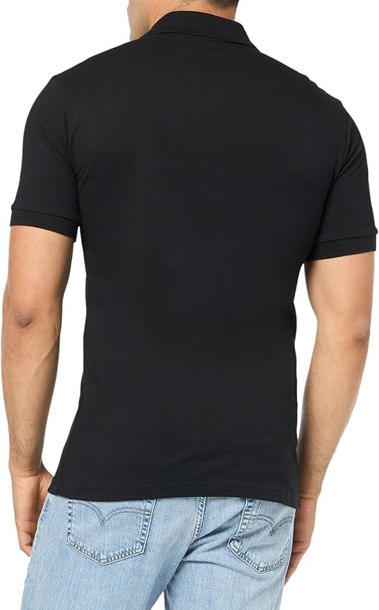 Hugo BOSS Men's Square Patch Logo Slim Fit Pique Polo Shirt Small Black