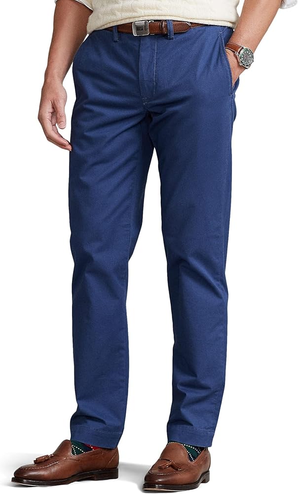 Polo Ralph Lauren Men's Straight Fit Linen-Cotton Pants 32 x 30 Blue Heaven
