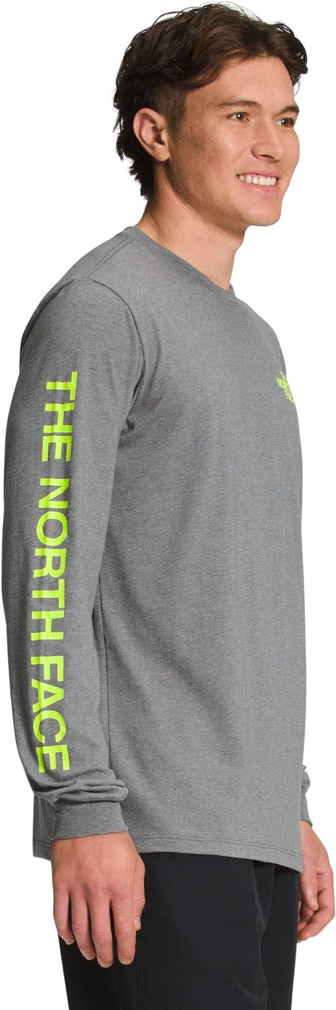 THE NORTH FACE Men's Long Sleeve Throwback T Shirt Large Grey / Green