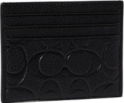 Coach Flat Card Case in Signature Leather Black One Size
