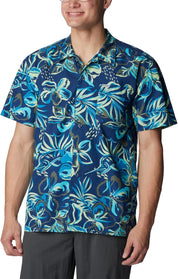 Columbia Mens Trollers Shirt Carbon Wildwater Blue  Small