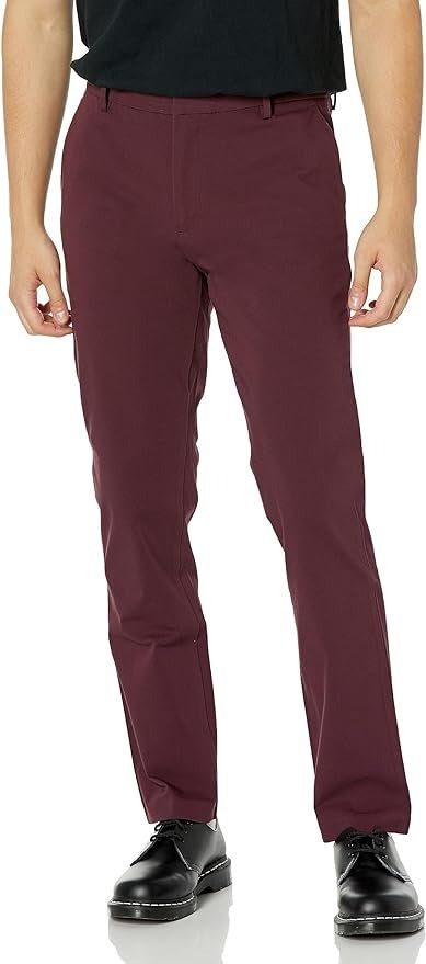 Dockers Men's City Trouser Slim Fit Smart 360 Tech Pants 38 x 32 Red