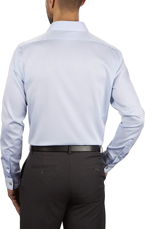 Calvin Klein Mens Slim fit Dress Shirt Large 16.5 in 34-35 Blue Herringbone