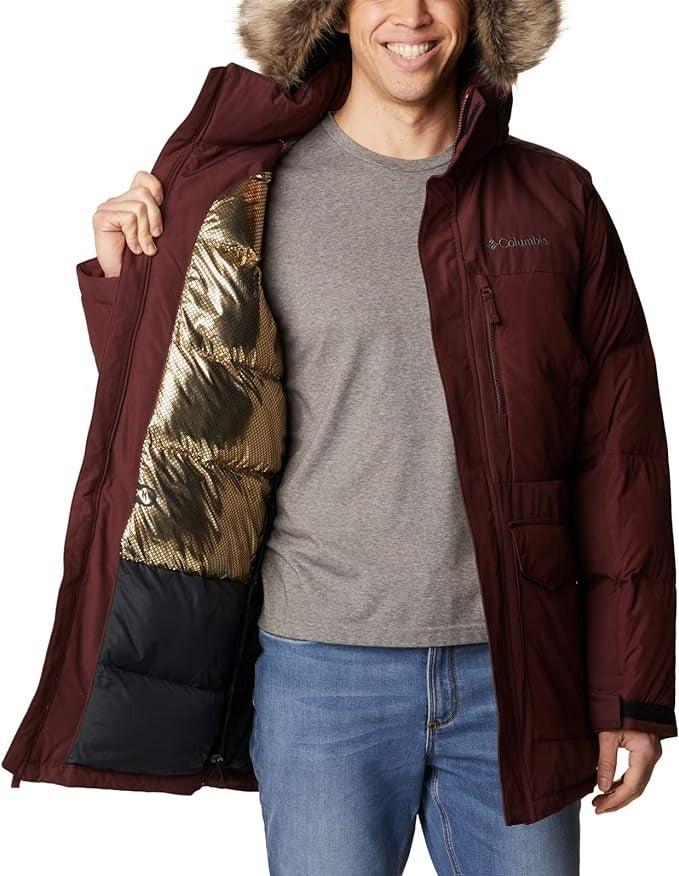 Columbia Men's Marquam Peak Full Zip Parka Coat Jacket Elderberry Large