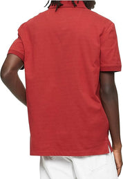 Calvin Klein Mens Regular-Fit Embroidered Red Polo Shirt Medium