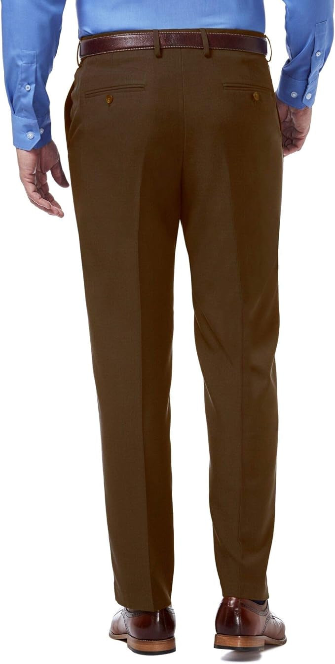 Haggar Mens Classic fit Dress Pants 38 / 29 Beige Solid