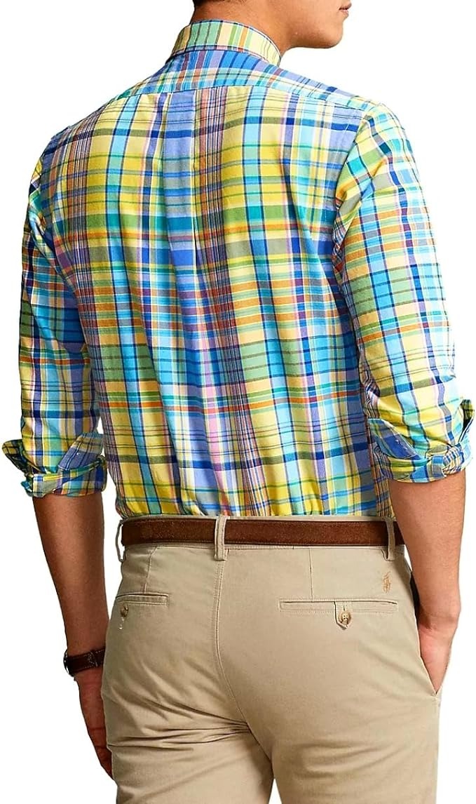 Polo Ralph Lauren Classic Fit Oxford Button Shirt Medium Blue Multi