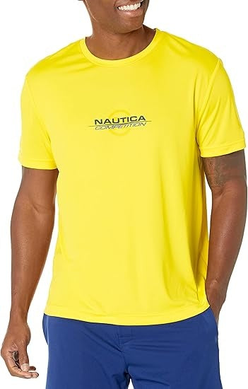 Nautica Men's Competition Short Sleeve T Shirt Yellow Medium