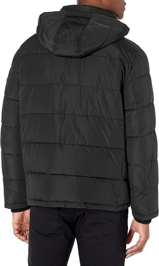 Calvin Klein Men's Polar Hooded Puffer Bib Jacket Medium Black