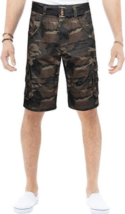 X-Ray Mens Belted Cargo Camo Shorts Size 32 Green