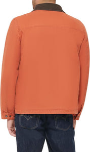 Levi's Mens Regular fit Field Jacket Coat Small Orange Solid Four Pocket Cotton