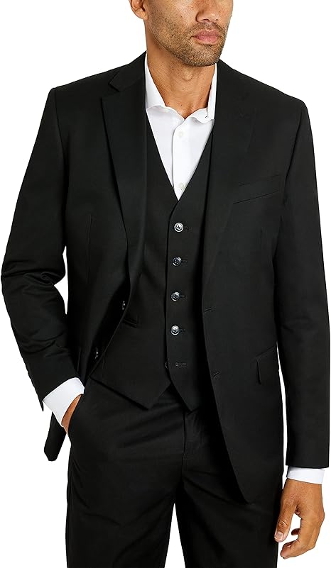 Van Heusen Mens Slim fit Suit Jacket Blazer 42 S Black Solid