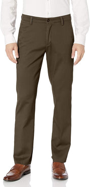 Docker's Mens Slim fit Casual Pants 36 / 34 Brown Solid