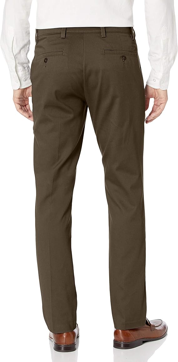 Docker's Mens Slim fit Casual Pants 36 / 34 Brown Solid