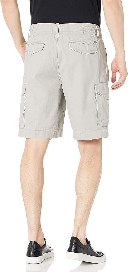 Tommy Hilfiger Men's 6 Pocket Stretch Cotton Cargo Shorts 32 Light Grey