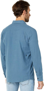 Volcom Men's Caden Solid Long Sleeve Flannel Button Down Shirt XXL 2XL Blue