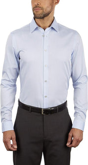 Calvin Klein Mens Slim fit Dress Shirt Large 16.5 in 34-35 Blue Herringbone