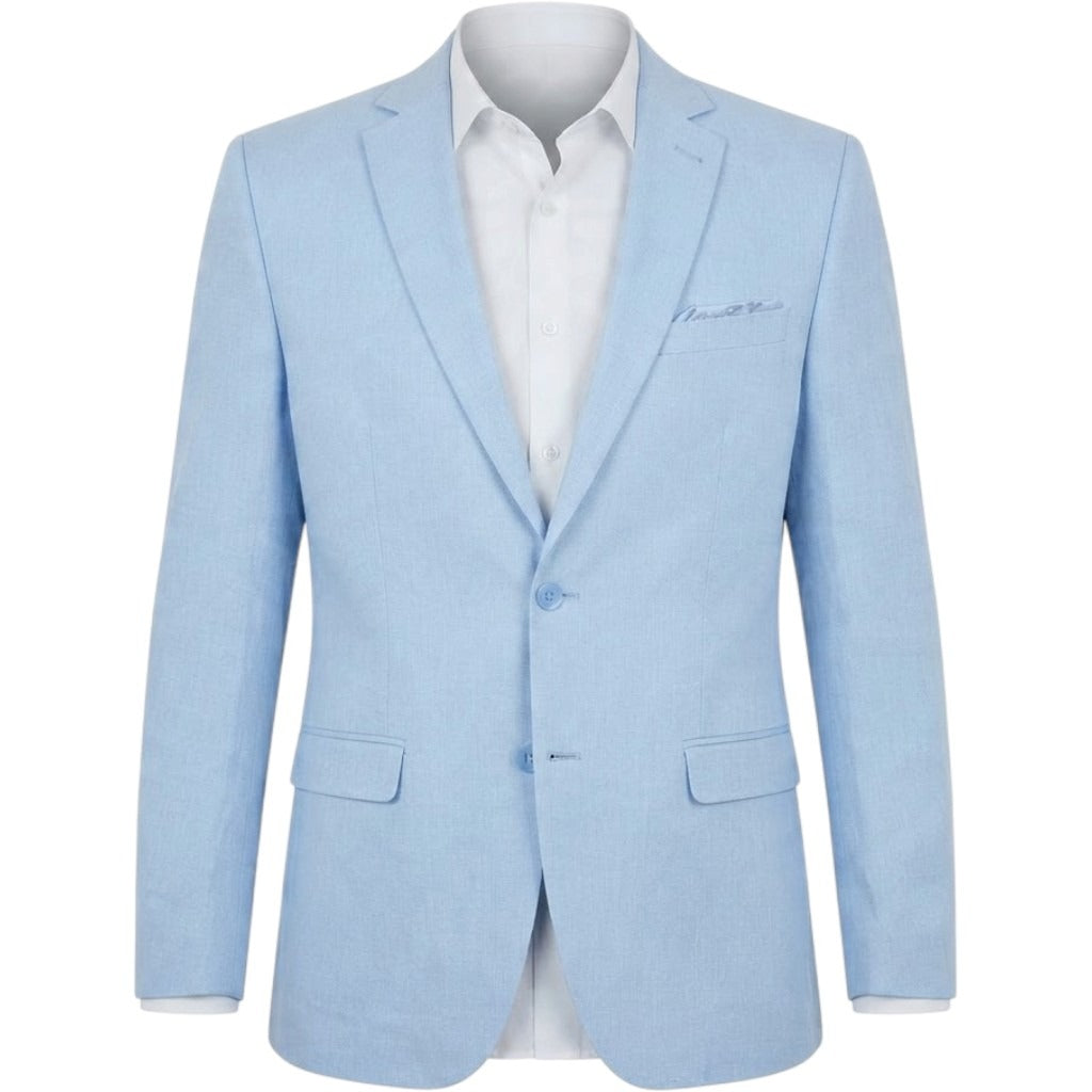 Bar Iii Mens Slim fit Linen Suit Jacket Blazer 40 R Blue Solid Stretch