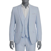Bar Iii Mens Slim fit Linen Suit Jacket Blazer 40 R Blue Solid Stretch