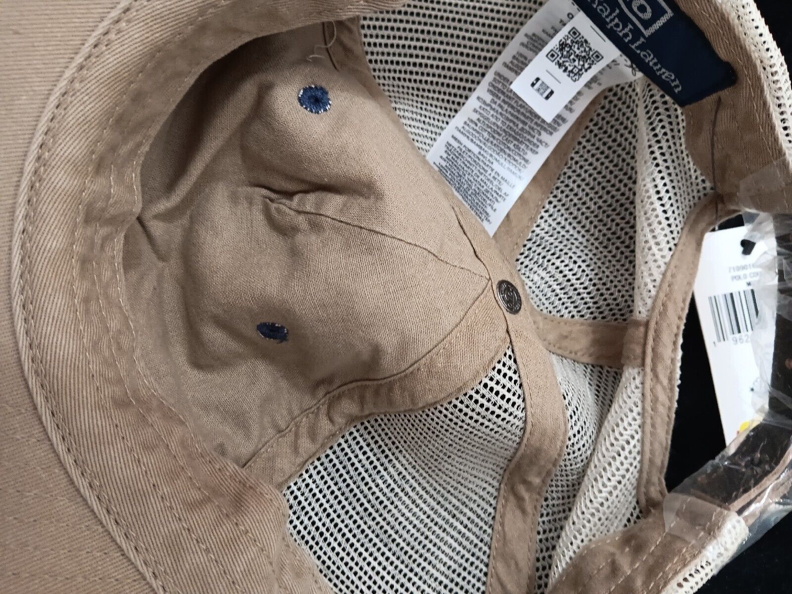 Polo Ralph Lauren Mens  fit Baseball Cap Hat One Size Beige Stretch