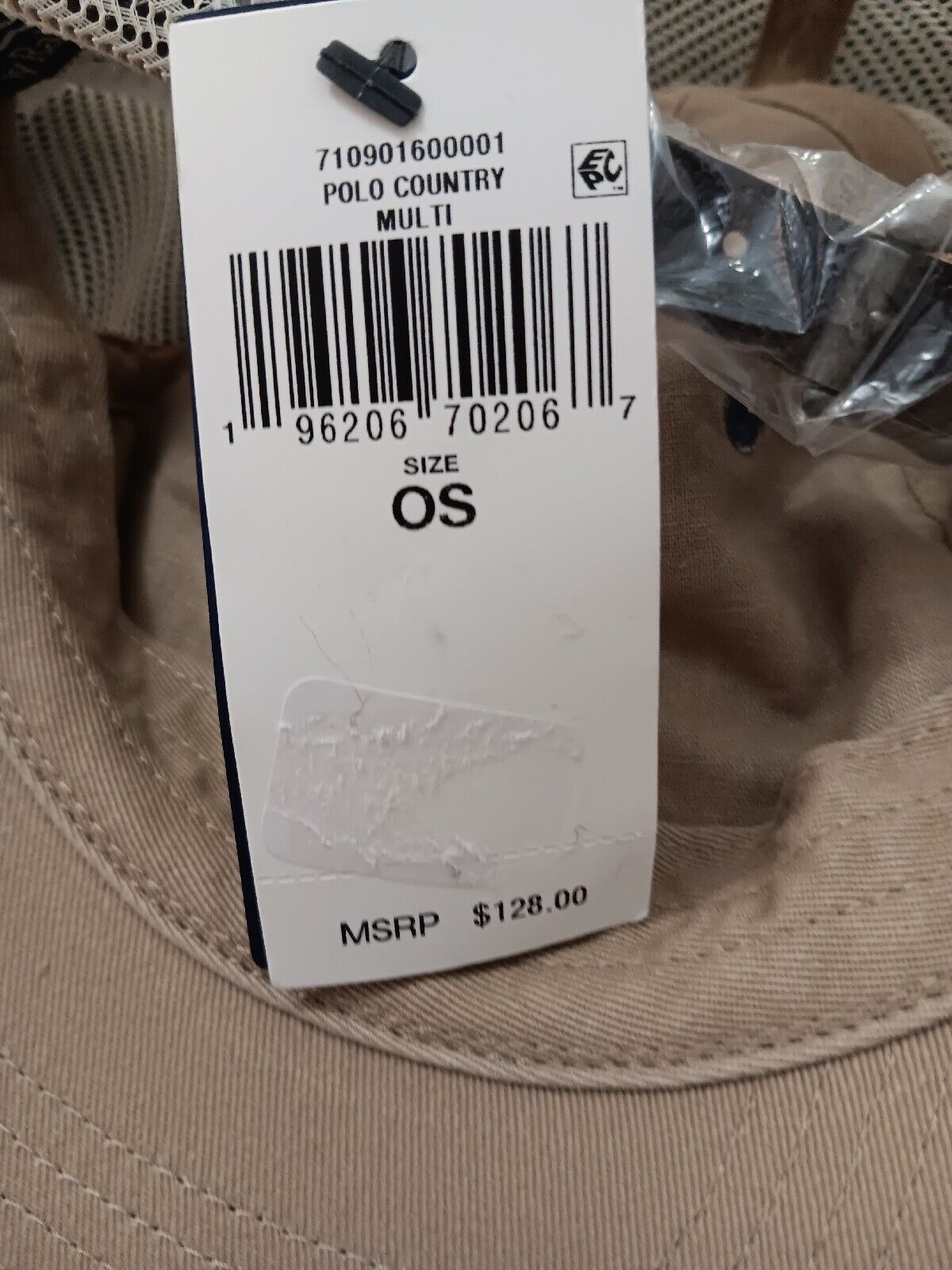 Polo Ralph Lauren Mens  fit Baseball Cap Hat One Size Beige Stretch