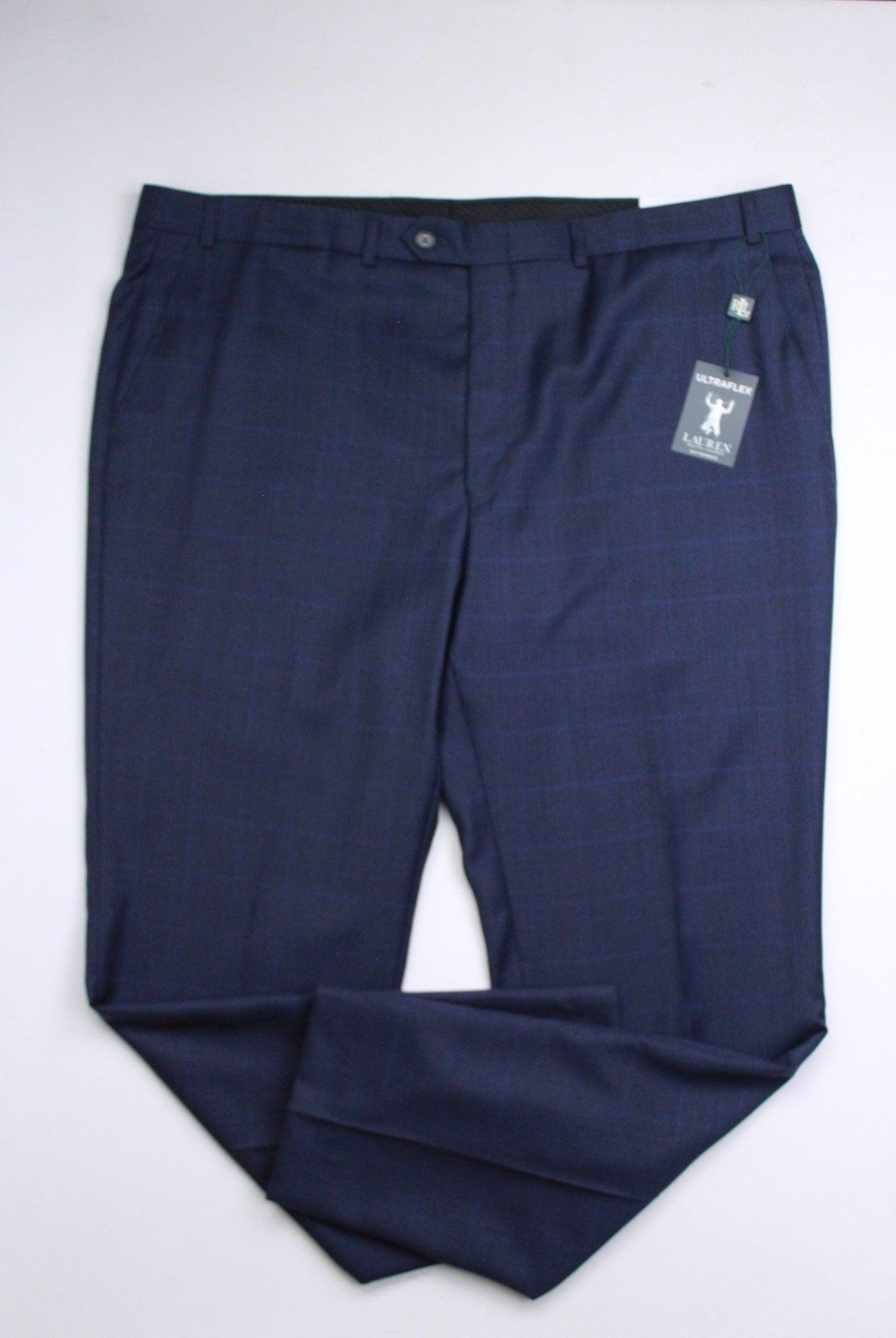 Lauren Ralph Lauren Mens Classic fit Dress Pants 42 / 32 Blue Plaid Stretch