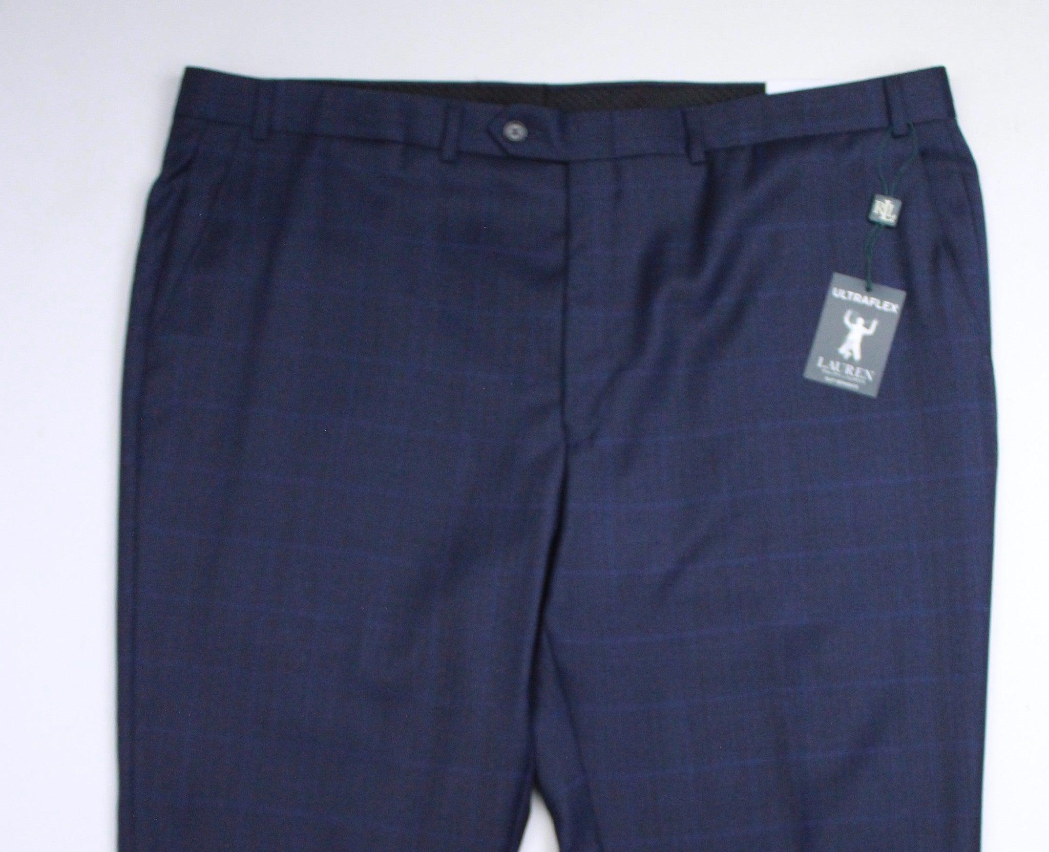 Lauren Ralph Lauren Mens Classic fit Dress Pants 42 / 32 Blue Plaid Stretch