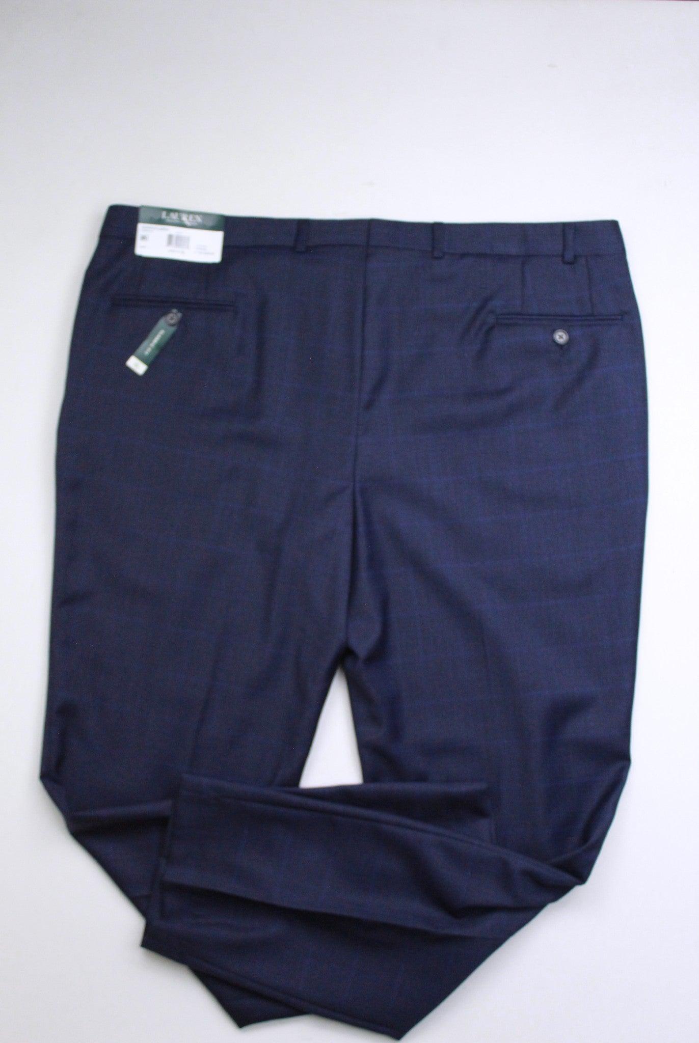 Lauren Ralph Lauren Mens Classic fit Dress Pants 42 / 32 Blue Plaid Stretch