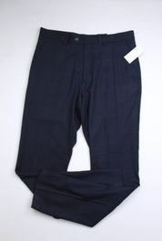 Perry Ellis Portfolio Mens Modern fit Dress Pants 33 / 30 Blue Solid Stretch