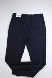 Perry Ellis Portfolio Mens Modern fit Dress Pants 33 / 30 Blue Solid Stretch