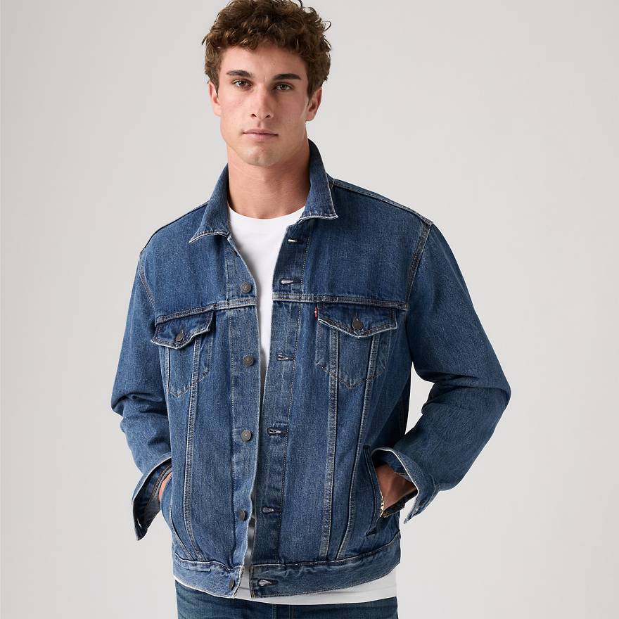 Levis Mens Denim Jacket Coat Small Blue
