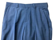 HUGO Mens Modern-Fit Light Blue Dress Pants Size 32 x 32 Wool Superflex