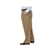 Haggar Mens Classic fit Dress Pants 46 / 32 Beige Solid