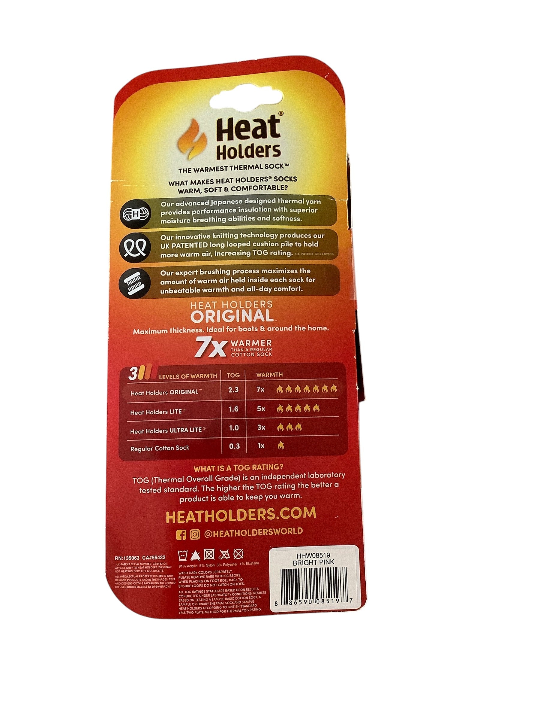 Heat Holders Womens Crew Socks 5-9 Pink Thermal