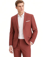 Bar III Mens Slim fit Wool Suit Jacket Blazer 44 R Dark Red Solid